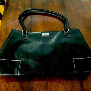 Liz Claiborne black bag, 16 x 10 1/2.